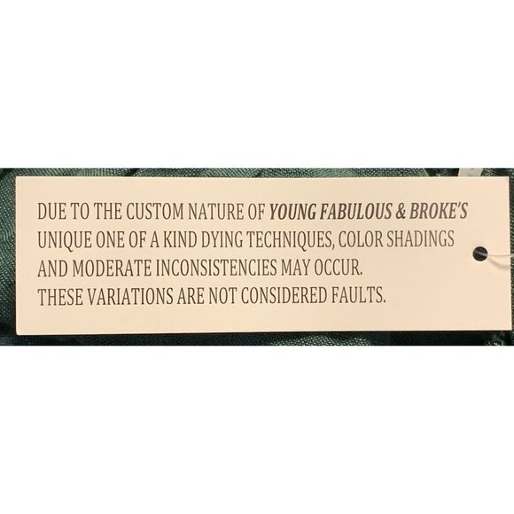 Young Fabulous Broke Wide Green Linen Pants Slits Stretch Waist Size Medium New - Picture 9 of 11